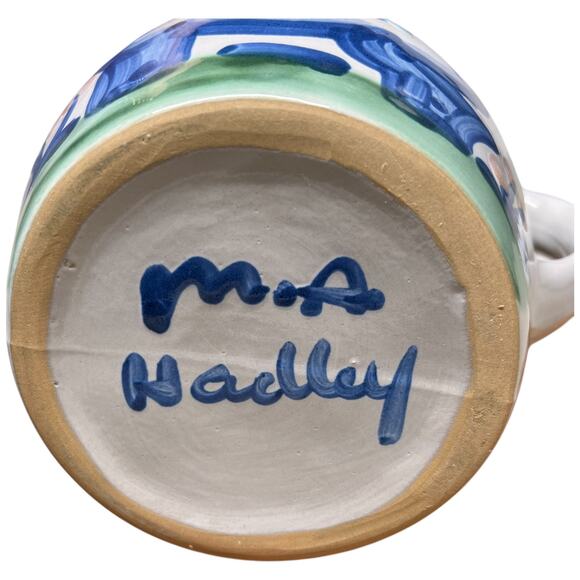 M.A. HADLEY The End Pig Pitcher Stoneware 64 oz Folk Art County Scene USA - Picture 6 of 11